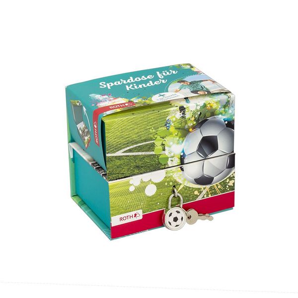 Produktbild: Roth Spardose 2 Boxen mit 2 F&auml;chern Fu&szlig;ballstar