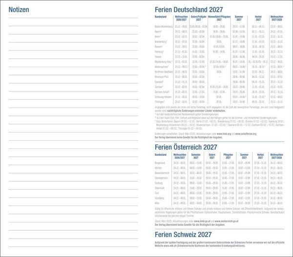 Produktbild: Wochen-Taschenkalender, schwarz 2027