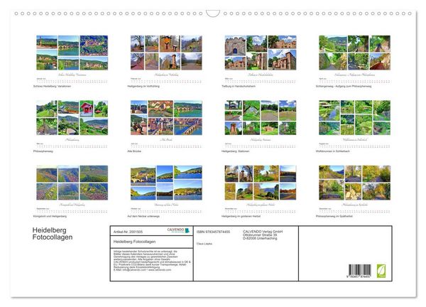 Produktbild: Heidelberg Fotocollagen (Wandkalender 2026 DIN A2 quer), CALVENDO Monatskalender