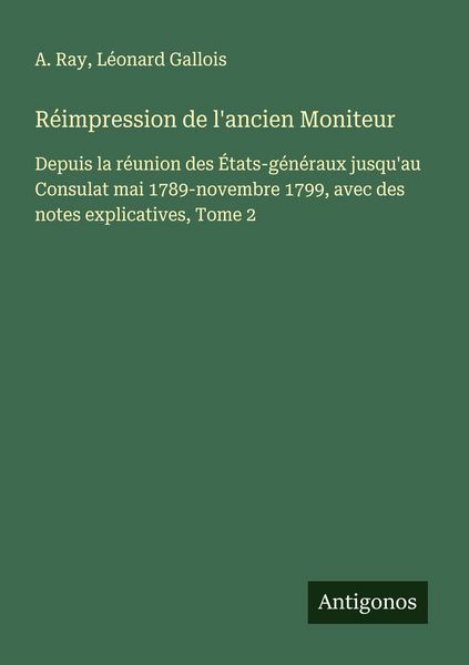 Produktbild: R&eacute;impression de l'ancien Moniteur