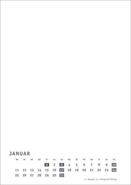Produktbild: Premium-Bastelkalender wei&szlig; A4 2027