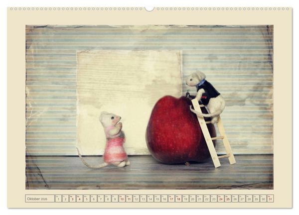 Produktbild: Bei Familie Maus zuhaus (hochwertiger Premium Wandkalender 2026 DIN A2 quer), Kunstdruck in Hochglanz