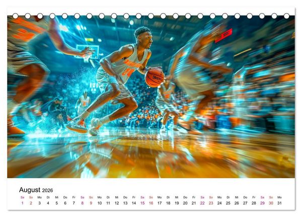 Produktbild: Basketball Erlebnisse (Tischkalender 2026 DIN A5 quer), CALVENDO Monatskalender