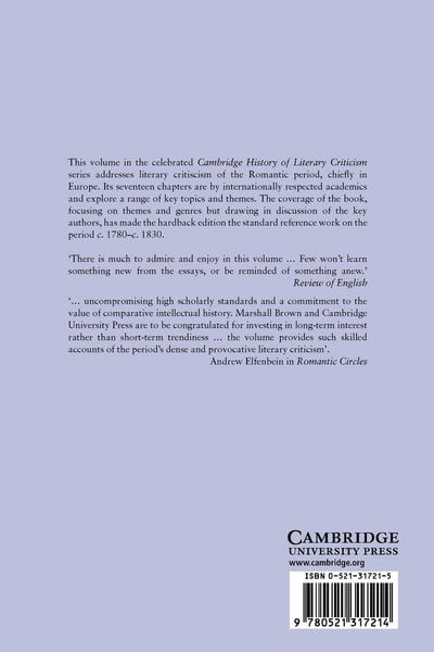 Produktbild: The Cambridge History of Literary Criticism