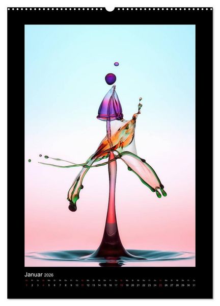 Produktbild: Liquid Art - Wassertropfen in Perfektion (Wandkalender 2026 DIN A2 hoch), CALVENDO Monatskalender