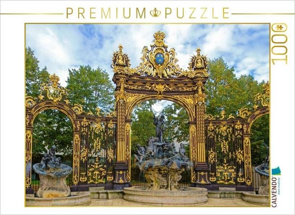 CALVENDO Puzzle Neptunbrunnen auf der Place Stanislas, Nancy | 1000 Teile Lege-Größe 64 × 48 cm Foto-Puzzle für glückliche Stunden