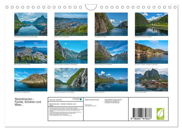 Produktbild: Skandinavien - Fjorde, Sch&auml;ren und Meer... (Wandkalender 2026 DIN A4 quer), CALVENDO Monatskalender