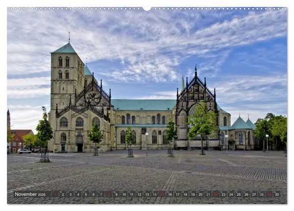 Produktbild: M&uuml;nster - Historische Stadt mit jungem Gesicht (hochwertiger Premium Wandkalender 2026 DIN A2 quer), Kunstdruck in Hochglanz