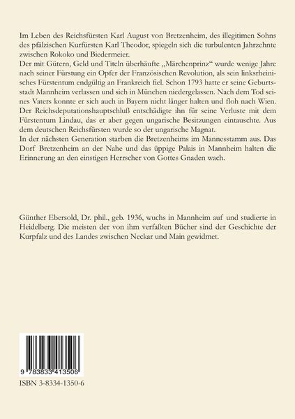 Produktbild: Karl August Reichsf&uuml;rst von Bretzenheim