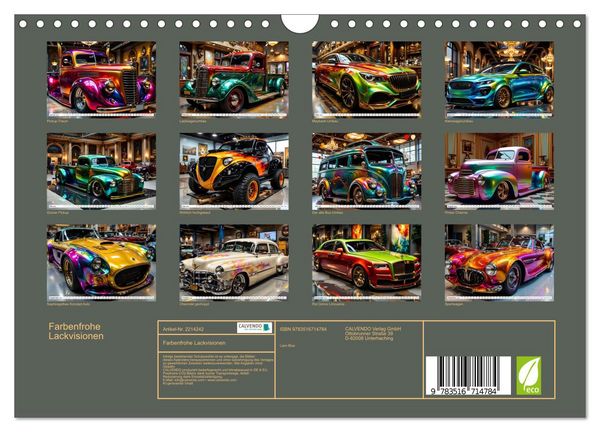 Produktbild: Farbenfrohe Lackvisionen (Wandkalender 2026 DIN A4 quer), CALVENDO Monatskalender