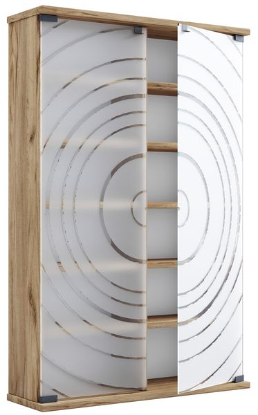 Produktbild: Holz CD DVD Stand Regal Schrank Glast&uuml;r Tilano L