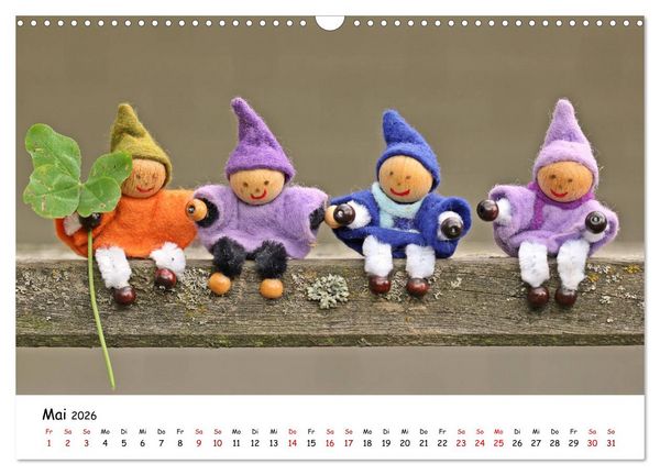 Produktbild: Die Abenteuer der vier kleinen Wichtel (Wandkalender 2026 DIN A3 quer), CALVENDO Monatskalender