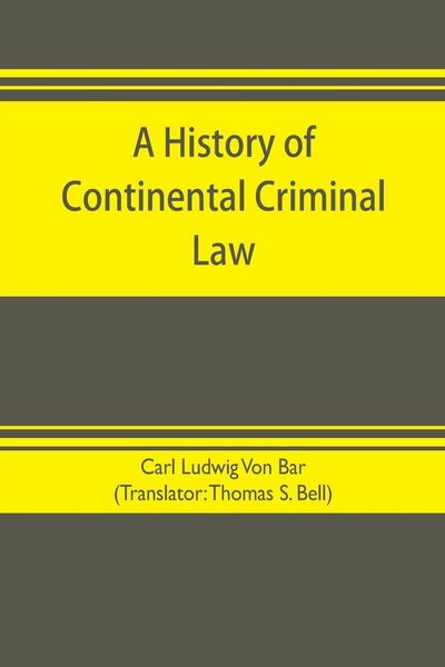 Produktbild: A history of continental criminal law