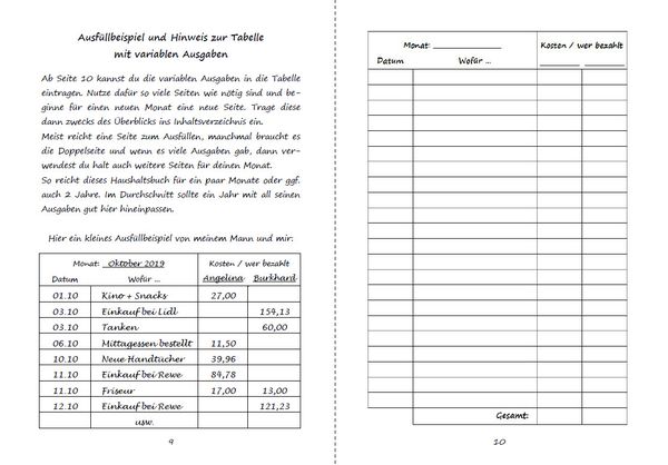 Produktbild: Haushaltsbuch zum Eintragen der Ausgaben