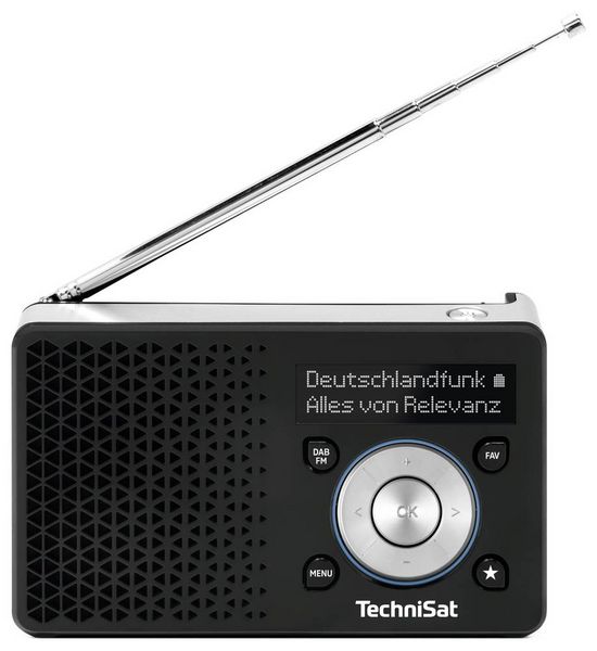 Produktbild: TechniSat DIGITRADIO 1 A Akku-Radio DAB+, UKW, ASA-Warnfunktion wiederaufladbar Schwarz, Silber