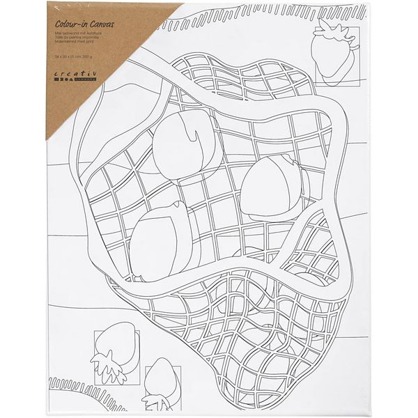 Produktbild: Creativ Company Mal-Leinwand mit Aufdruck, Zitrusfr&uuml;chte, T 1,6 cm, Gr&ouml;&szlig;e 24x30 cm, 360 g, 1 Stk