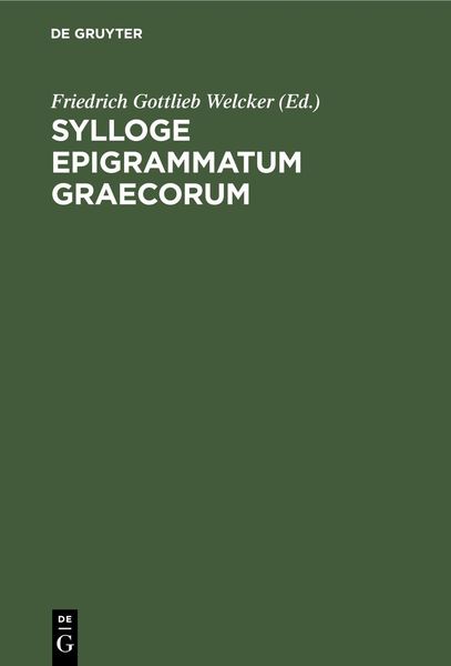 Produktbild: Sylloge Epigrammatum Graecorum