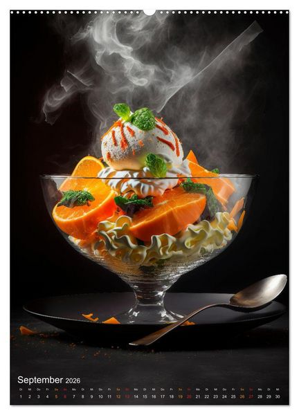 Produktbild: Desserts - S&uuml;&szlig;e K&ouml;stlichkeiten zum Dahinschmelzen (hochwertiger Premium Wandkalender 2026 DIN A2 hoch), Kunstdruck in Hochglanz