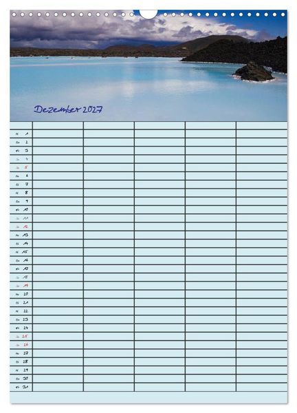Produktbild: Island Familienplaner (Wandkalender 2027 DIN A3 hoch), CALVENDO Monatskalender