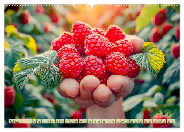 Produktbild: Erntegl&uuml;ck - Eine handvoll s&uuml;&szlig;er Fr&uuml;chte zum Anbei&szlig;en (hochwertiger Premium Wandkalender 2026 DIN A2 quer), Kunstdruck in Hochglanz