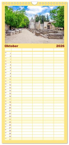 Produktbild: Familienplaner 2026 - Provence. Licht und Lebensfreude mit 5 Spalten (Wandkalender, 21 x 45 cm) CALVENDO