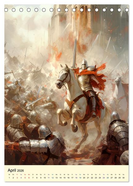 Produktbild: Drachen Ritter Burgen (Tischkalender 2026 DIN A5 hoch), CALVENDO Monatskalender