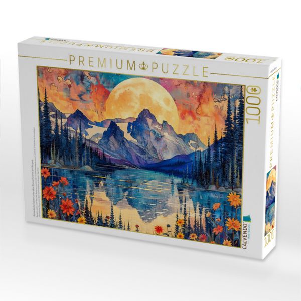 Produktbild: CALVENDO Puzzle Romantische Szenen unter dem Sternenhimmel am Bergsee. | 1000 Teile Lege-Gr&ouml;&szlig;e 64x48cm Foto-Puzzle f&uuml;r gl&uuml;ckliche Stunden