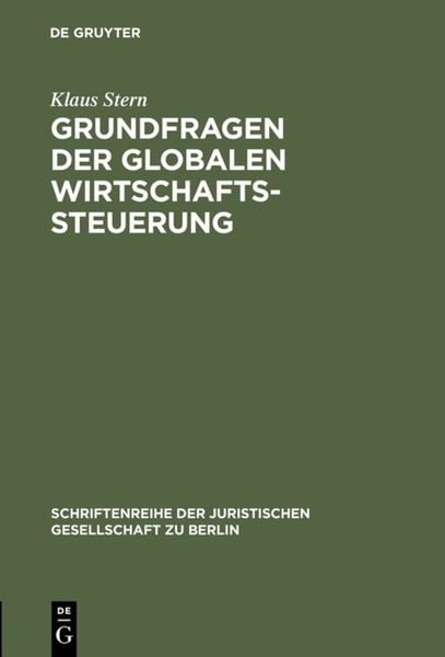 Produktbild: Grundfragen der globalen Wirtschaftssteuerung