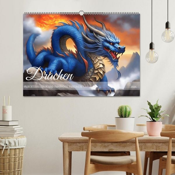 Produktbild: Drachen - Furchterregende und imposante Fabelwesen (Wandkalender 2026 DIN A2 quer), CALVENDO Monatskalender