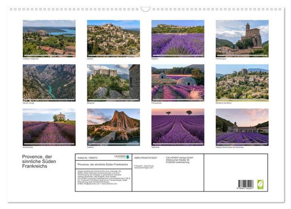 Produktbild: Provence, der sinnliche S&uuml;den Frankreichs (Wandkalender 2026 DIN A2 quer), CALVENDO Monatskalender