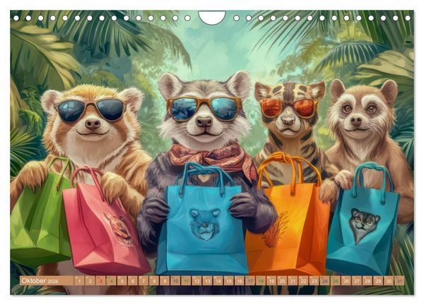 Produktbild: Tiere wollen Spa&szlig; - Humorwerke (Wandkalender 2026 DIN A4 quer), CALVENDO Monatskalender