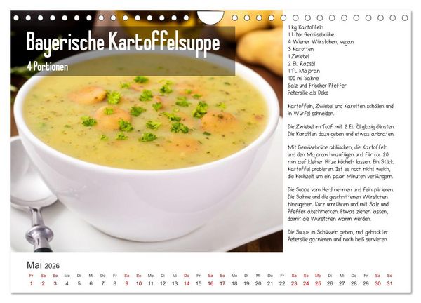 Produktbild: Fleischlos gl&uuml;cklich - 12 Foodfotos mit leckeren Rezepten (Wandkalender 2026 DIN A4 quer), CALVENDO Monatskalender