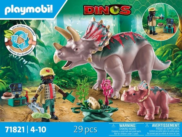 Produktbild: PLAYMOBIL 71821 Triceratops mit Jungtier
