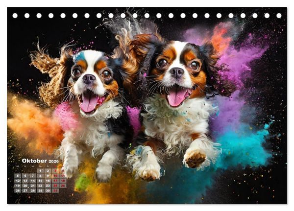 Produktbild: Holi Pulver - Doppelte Action (Tischkalender 2026 DIN A5 quer), CALVENDO Monatskalender