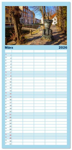 Produktbild: Familienplaner 2026 - Wismar - Die Ostseeperle unter den deutschen Hansest&auml;dten mit 5 Spalten (Wandkalender, 21 x 45 cm) CALVENDO