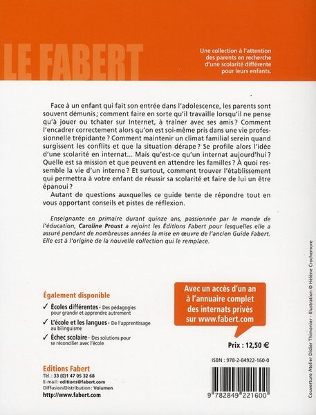 Produktbild: Scolarite en internat elan pour