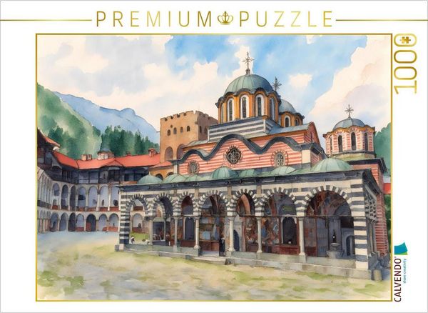 CALVENDO Puzzle Kloster Rila in Bulgarien | 1000 Teile Lege-Größe 64x48cm Foto-Puzzle für glückliche Stunden