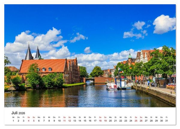 Produktbild: L&uuml;beck &ndash; Im Licht der Zeit (Tischkalender 2026 DIN A5 quer), CALVENDO Monatskalender