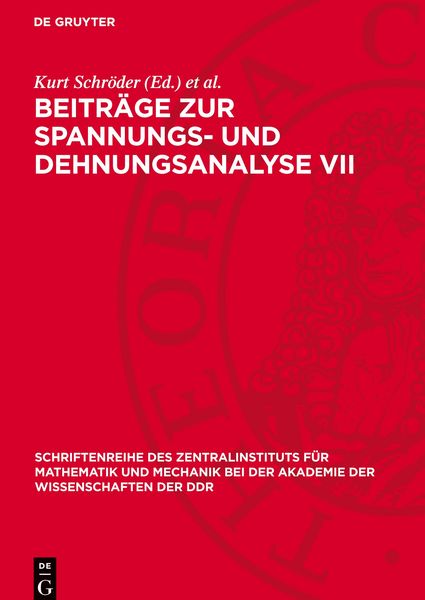 Produktbild: Beitr&auml;ge zur Spannungs- und Dehnungsanalyse VII