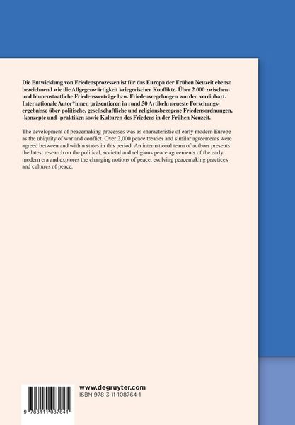 Produktbild: Handbuch Frieden im Europa der Fr&uuml;hen Neuzeit / Handbook of Peace in Early Modern Europe