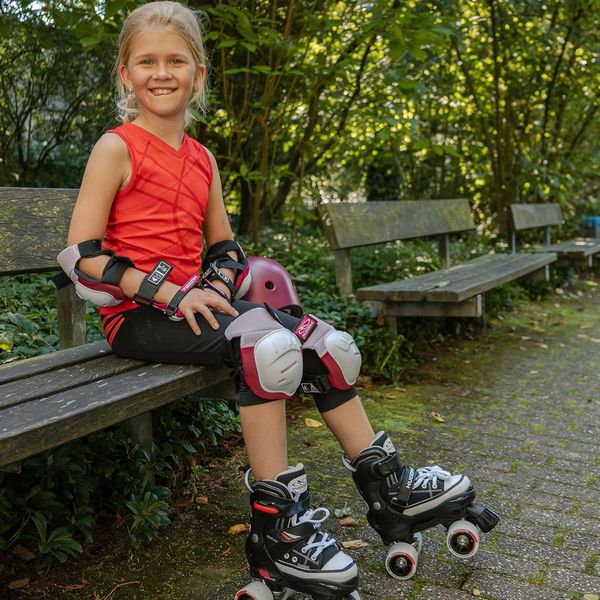Produktbild: HUDORA 83051 - Biomechanisches Protektoren/Schoner Set Comfort, rosa/wei&szlig;, S