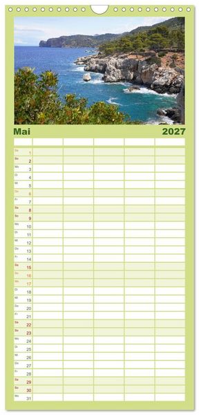 Produktbild: Familienplaner 2027 - Cala Deia - Mallorcas Traumbucht mit 5 Spalten (Wandkalender, 21 x 45 cm) CALVENDO