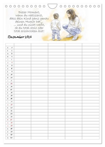 Produktbild: Elternspr&uuml;che Familienplaner (Wandkalender 2026 DIN A4 hoch), CALVENDO Monatskalender