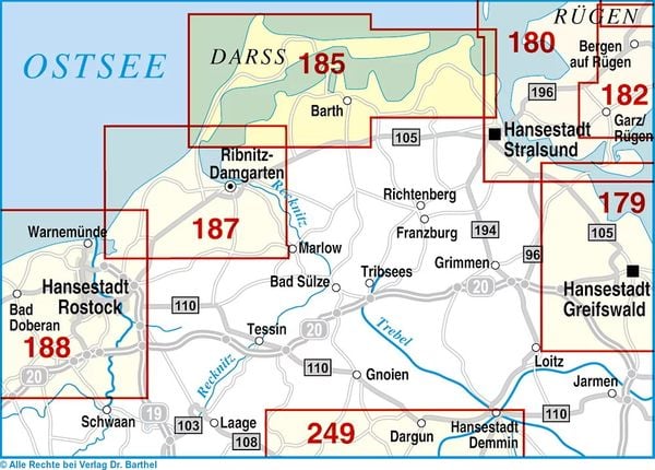 Produktbild: Fischland, Dar&szlig;, Zingst und Umgebung Radwander- und Wanderkarte 1 : 35 000
