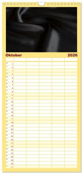 Produktbild: Familienplaner 2026 - Foto- und Bastelkalender Satin - Stilvoll zum Selbstgestalten mit 5 Spalten (Wandkalender, 21 x 45 cm) CALVENDO