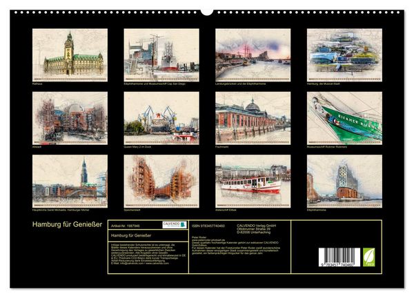Produktbild: Hamburg f&uuml;r Genie&szlig;er (hochwertiger Premium Wandkalender 2026 DIN A2 quer), Kunstdruck in Hochglanz