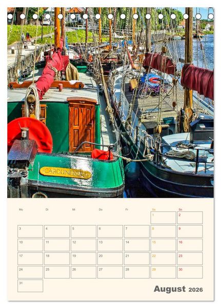 Produktbild: Ostfriesland - Carolinensiel, der Museumshafen (Tischkalender 2026 DIN A5 hoch), CALVENDO Monatskalender