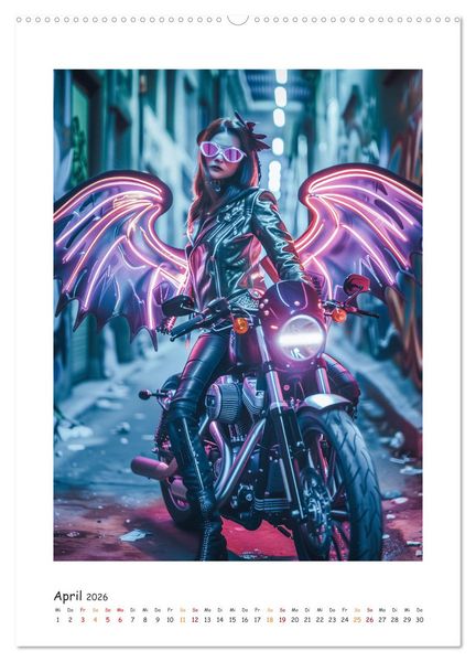 Produktbild: Fahrt ins Abenteuer - Angel-Bikerinnen erkunden die Welt (hochwertiger Premium Wandkalender 2026 DIN A2 hoch), Kunstdruck in Hochglanz