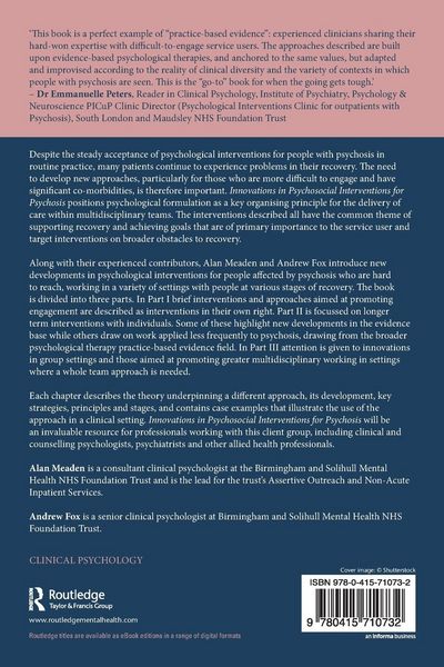 Produktbild: Innovations in Psychosocial Interventions for Psychosis