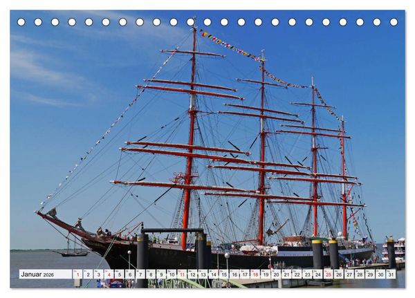Produktbild: Windjammertreffen - Segelschiffe zu Gast in Bremerhaven (Tischkalender 2026 DIN A5 quer), CALVENDO Monatskalender